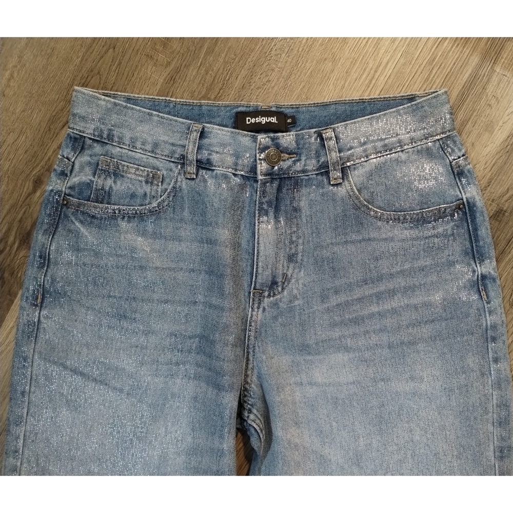 Desigual Balloon Denim High-Rise Shine Jeans - Picture 4 of 12